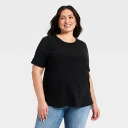 Women's Short Sleeve T-Shirt - Ava & Viv™ Black 2X
