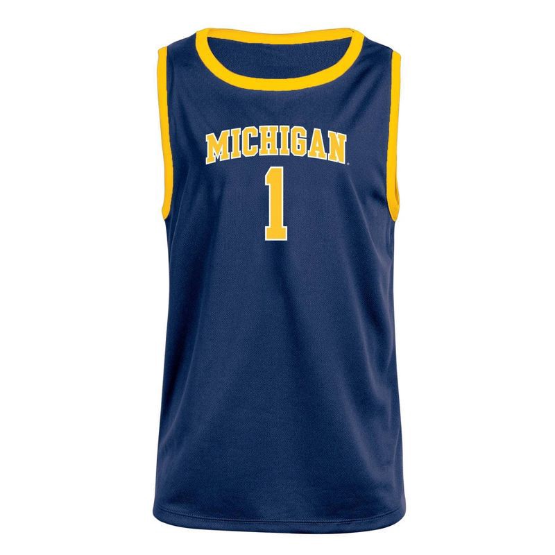 slide 1 of 3, NCAA Michigan Wolverines Boys' Basketball Jersey - L, 1 ct