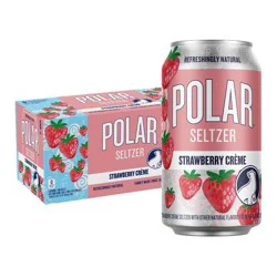 Polar Beverages Polar Strawberry Creme Seltzer Water - 8pk/12 fl oz Cans