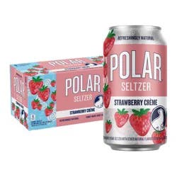Polar Beverages Polar Strawberry Creme Seltzer Water - 8pk/12 fl oz Cans