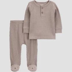 Carter's Just One You® Baby Boys' 2pc Top and Footed Pants Set - Brown 6M