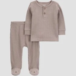 Carter's Just One You® Baby Boys' 2pc Top and Footed Pants Set - Brown 9M