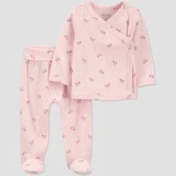 Carter's Just One You® Baby Girls' 2pc Floral Top and Bottom Set - Pink Preemie