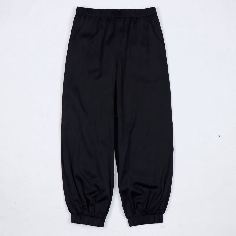 slide 1 of 11, Owillo® Girls' Satin Parachute Pants - Black XS, 1 ct