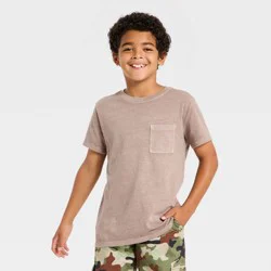 Boys' Short Sleeve Washed Pocket T-Shirt - Cat & Jack™ Light Brown XL