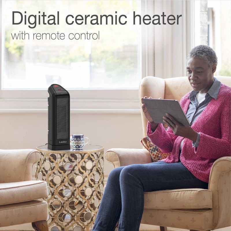 slide 12 of 12, Lasko Digital Ceramic Tower Heater with Remote Control CT16670, 1 ct