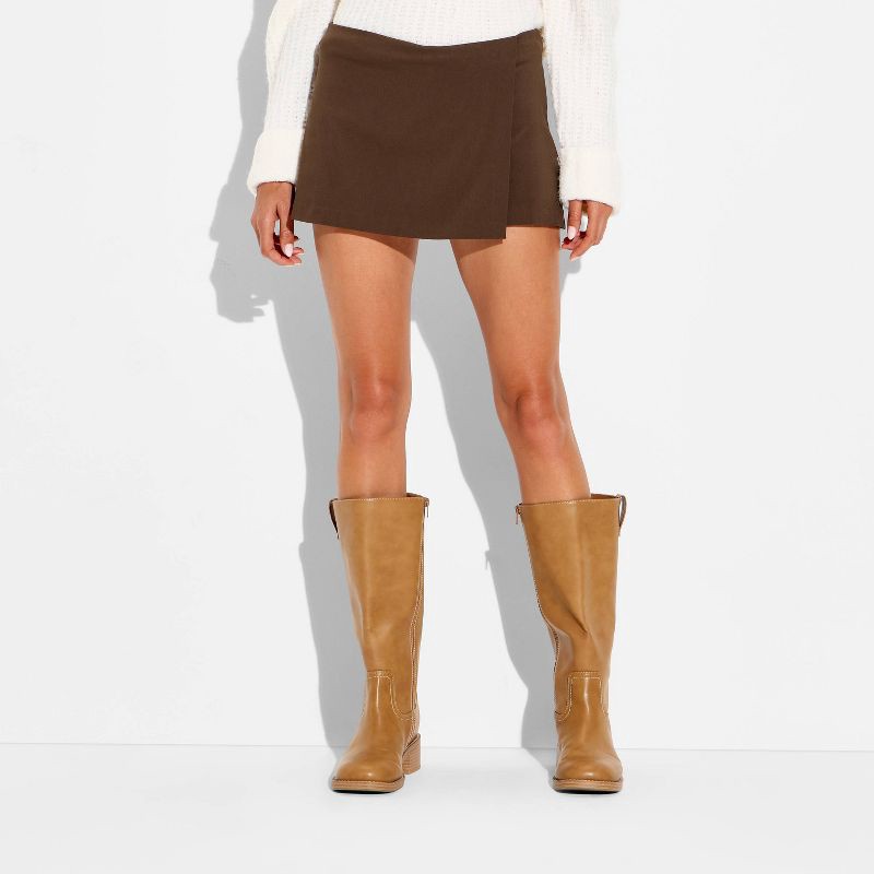 slide 2 of 3, Women's Mini A-Line Skirt - Wild Fable™ Brown XL, 1 ct