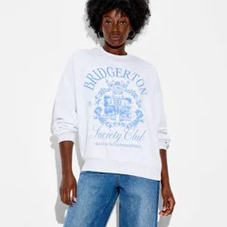 Women's Bridgerton Society Graphic Pullover Sweatshirt - Light Gray XS
