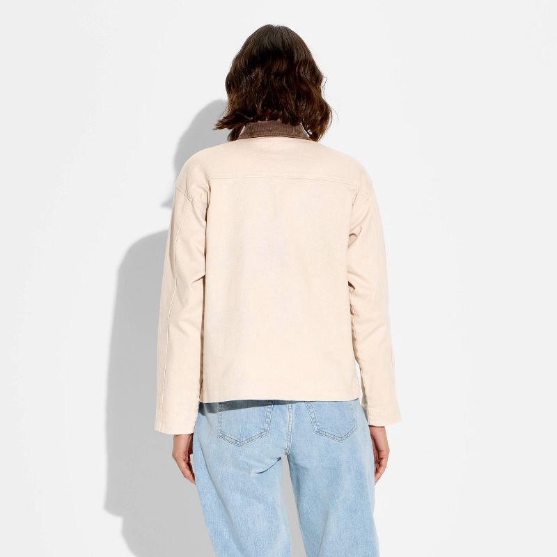 slide 3 of 3, Women's Twill 90's Barn Field Jacket - Wild Fable™ Tan S, 1 ct
