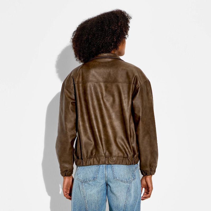 slide 3 of 3, Women's Bomber Jacket - Wild Fable™ Brown XL, 1 ct