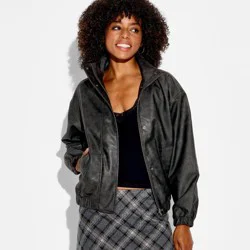 Women's Bomber Jacket - Wild Fable™ Black Wash S