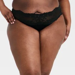 Women's Bloom Lace Thong Underwear - Auden™ Black 1X