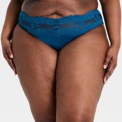 Women's Bloom Lace Thong Underwear - Auden™ Blue XXL
