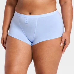 Women's Cotton Stretch Boyshort Underwear - Auden™ Light Blue 3X