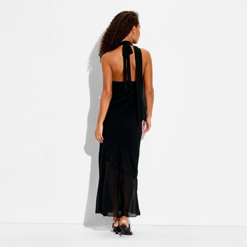 slide 3 of 3, Women's Halter Scarf Maxi Dress - Wild Fable™ Black XL, 1 ct