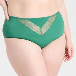 Women's Invisible Edge Lace Briefs Underwear - Auden™ Green 2X
