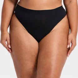 Women's Cotton Stretch Thong - Auden™ Black 1X