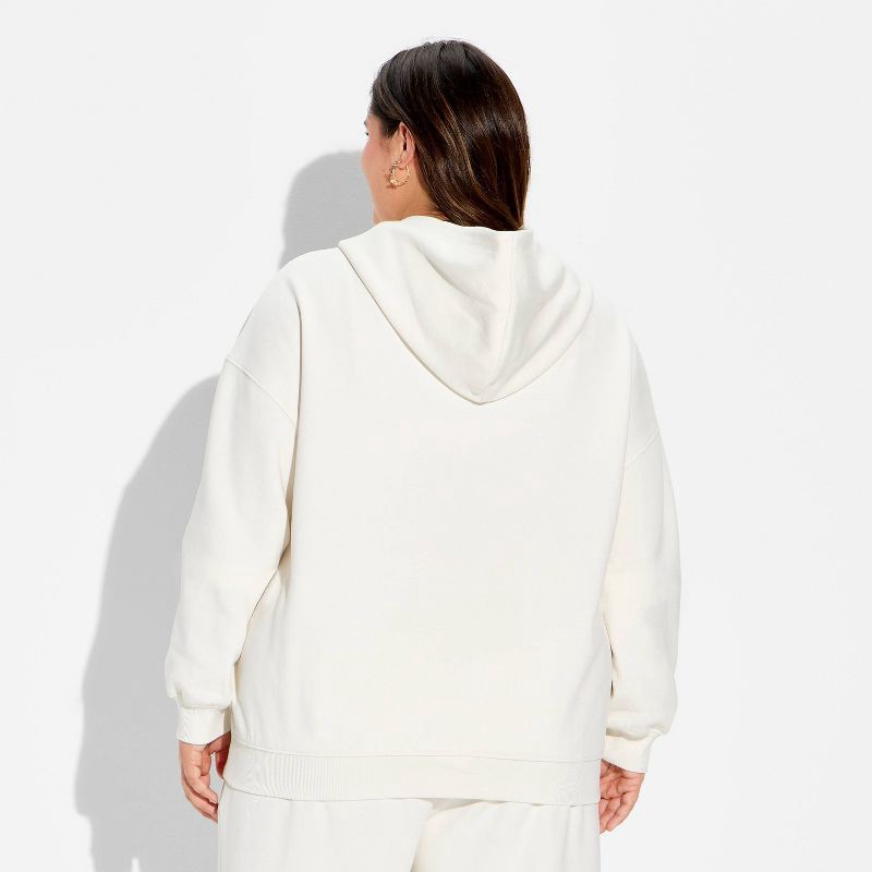 slide 3 of 3, Women's Full Zip Hoodie - Wild Fable™ Cream XXL, 1 ct