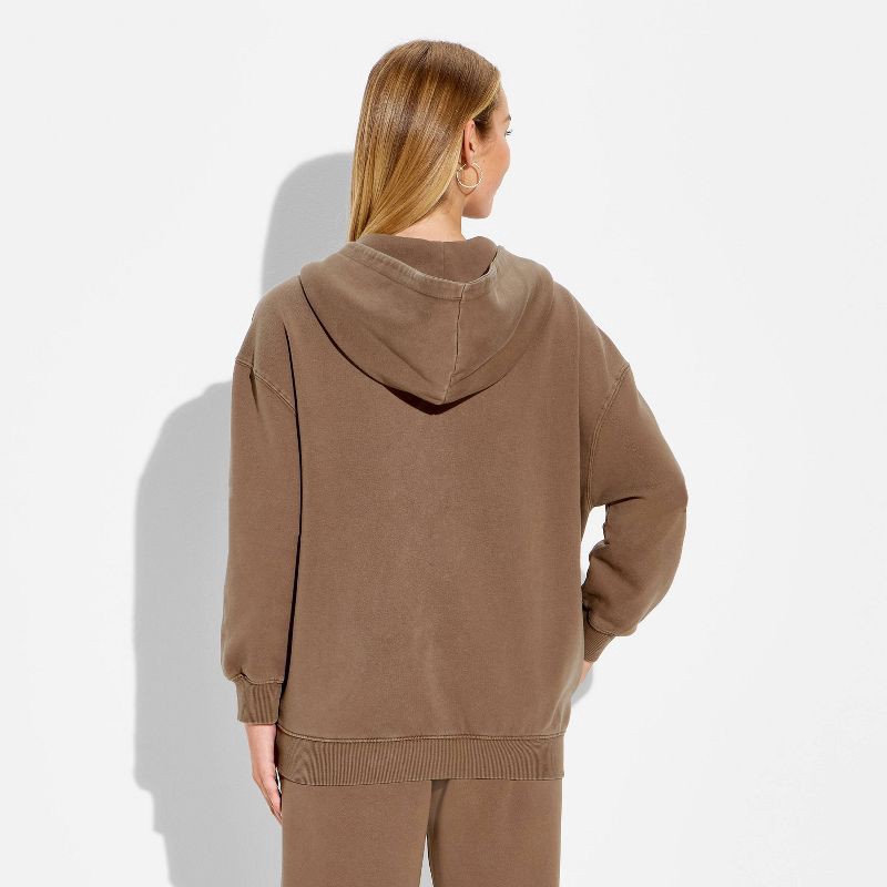 slide 3 of 3, Women's Full Zip Hoodie - Wild Fable™ Espresso XL, 1 ct