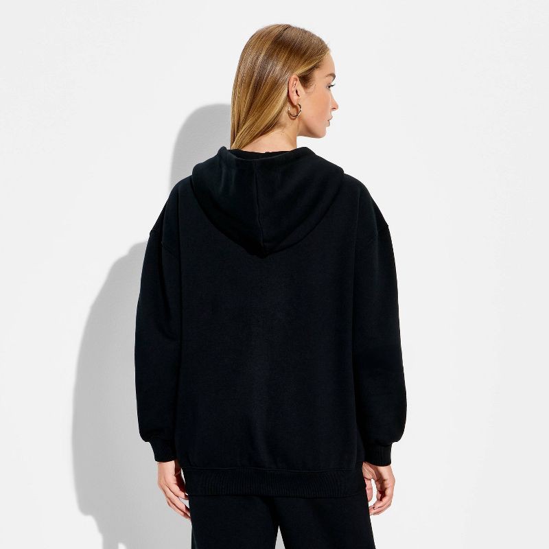 slide 3 of 3, Women's Full Zip Hoodie - Wild Fable™ Black S, 1 ct