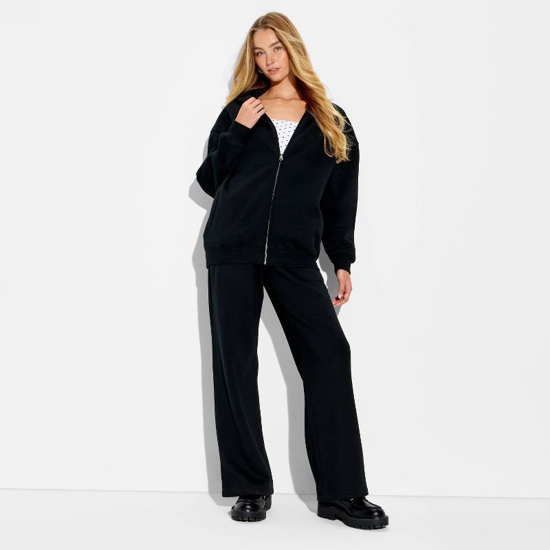 slide 1 of 3, Women's Full Zip Hoodie - Wild Fable™ Black XL, 1 ct
