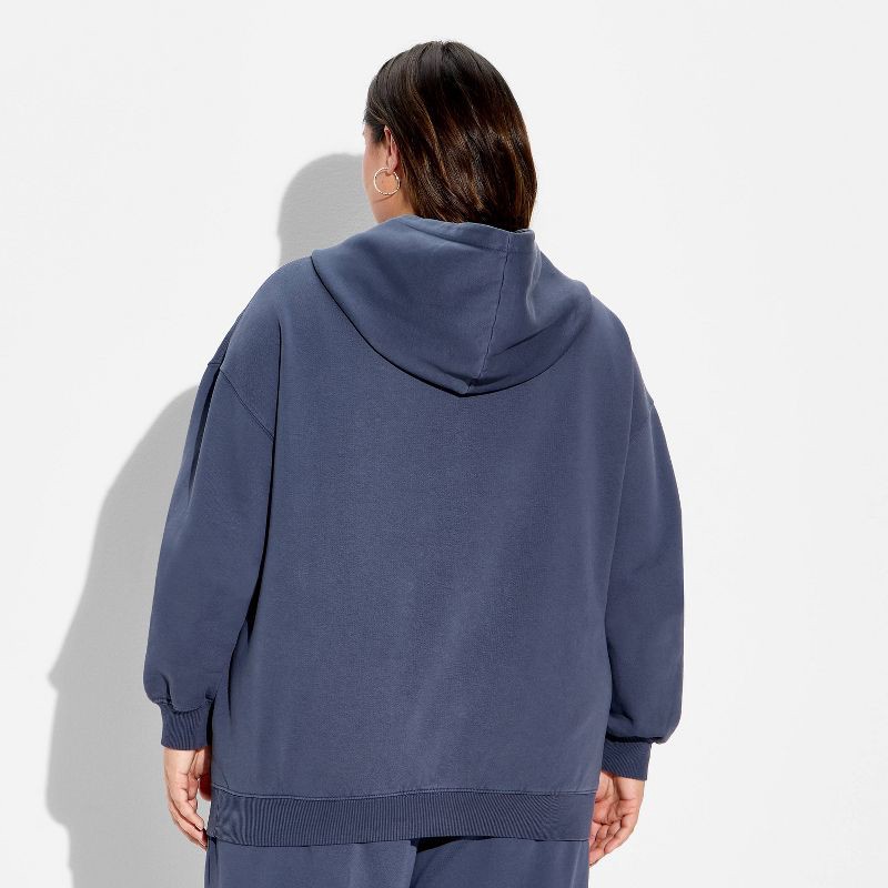 slide 3 of 3, Women's Full Zip Hoodie - Wild Fable™ Slate Blue XXL, 1 ct