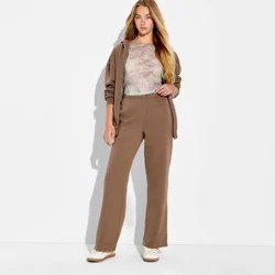 Women's Mid-Rise Wide Leg Sweatpants - Wild Fable™ Espresso XS