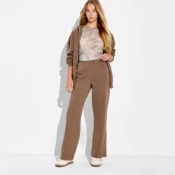 Women's Mid-Rise Wide Leg Sweatpants - Wild Fable™ Espresso XS