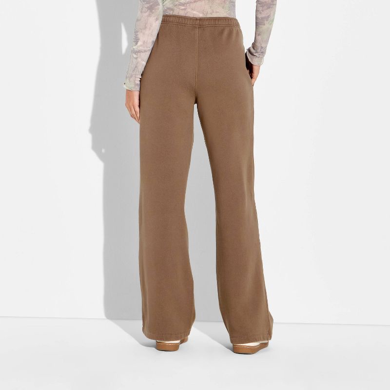 slide 3 of 3, Women's Mid-Rise Wide Leg Sweatpants - Wild Fable™ Espresso S, 1 ct