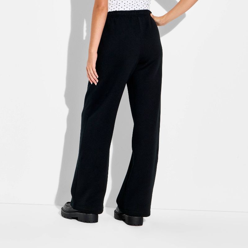 slide 3 of 3, Women's Mid-Rise Wide Leg Sweatpants - Wild Fable™ Slate Black XS, 1 ct