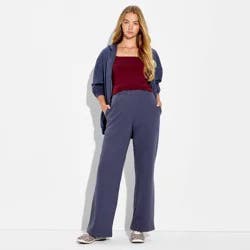 Women's Mid-Rise Wide Leg Sweatpants - Wild Fable™ Slate Blue XL