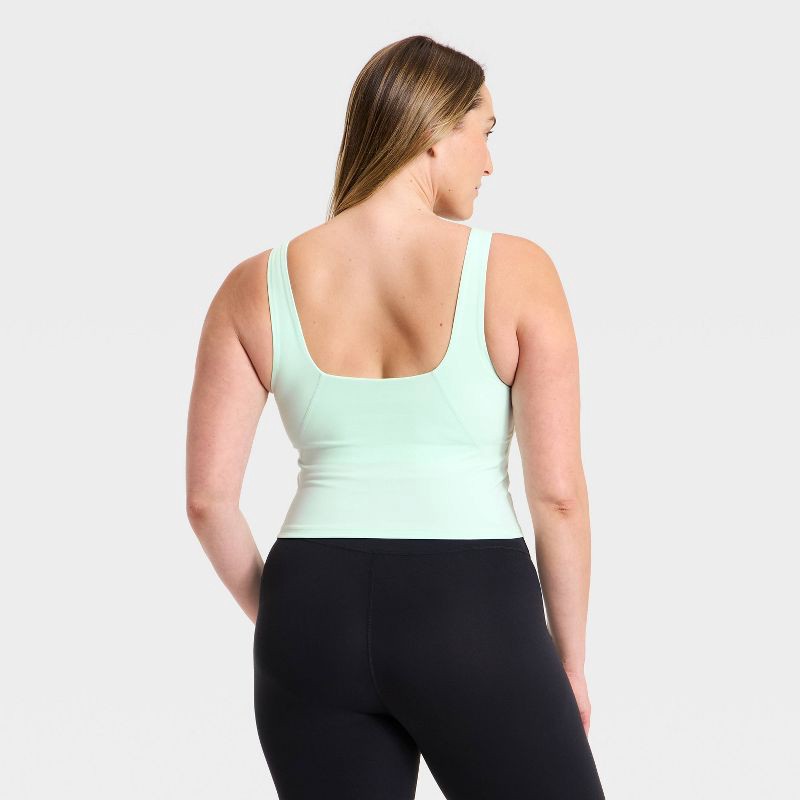 slide 2 of 5, Women's Dynamic Flex Square Neck Ultra Cropped Tank Top - All In Motion™ Mint Green XL, 1 ct