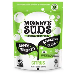 Molly's Suds Dishwasher Detergent Pods - Citrus - 45ct: Dye-Free, Paraben-Free, Phosphate-Free, Vegan