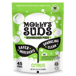 Molly's Suds Dishwasher Detergent Pods - Citrus - 45ct: Dye-Free, Paraben-Free, Phosphate-Free, Vegan