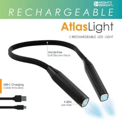 WITHit Mighty Bright Rechargeable LED Atlas Neck Light - Black