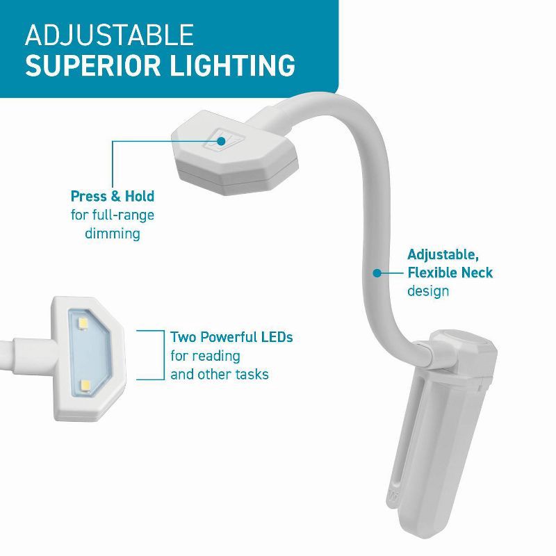 slide 2 of 5, WITHit Bind Bright Dimmable LED Reading Light, 1 ct