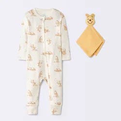 Baby 2pc Winnie The Pooh Romper and Toy Gift Set - Cloud Island™ Cream 12M