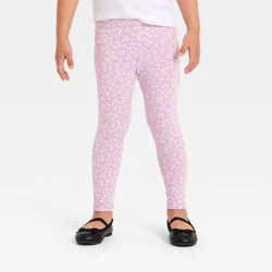 Toddler Girls' Floral Printed Leggings - Cat & Jack™ Light Purple 2T