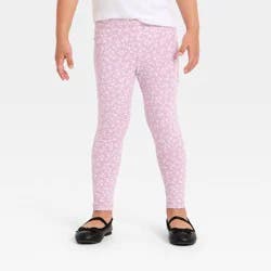 Toddler Girls' Floral Printed Leggings - Cat & Jack™ Light Purple 5T