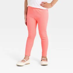 Toddler Girls' Solid Ribbed Leggings - Cat & Jack™ Neon Pink 12M
