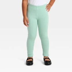 Toddler Girls' Solid Ribbed Leggings - Cat & Jack™ Mint Green 2T