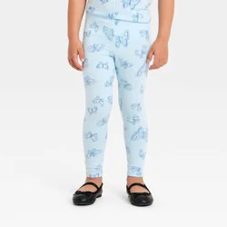 Toddler Girls' Butterflies Printed Leggings - Cat & Jack™ Light Blue 12M