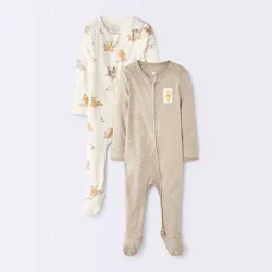 Baby 2pk Winnie the Pooh Sleep N' Play Pajama - Cloud Island™ 0-3M
