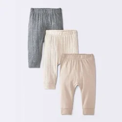 Baby 3pk Cotton Jogger Pants - Cloud Island™ Gray/Dark Gray 3-6M