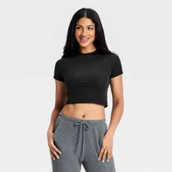 Women's Sheer Layering T-Shirt - Auden™ Black XL