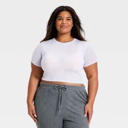 Women's Sheer Layering T-Shirt - Auden™ Blue XXL