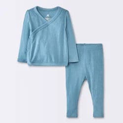 Baby Boys' 2pc Pointelle Set - Cloud Island™ Light Blue 3-6M
