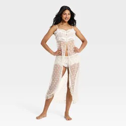 Women's Heirloom Lace Duster Babydoll Top - Auden™ White M