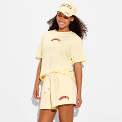 Women's Unwell Graphic Sweat Shorts - Yellow M