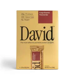 David Protein Gold Fudge Brownie High Protein Bars - 28g Protein - 4ct